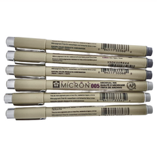 SAKURA 櫻花 PIGMA MICRON 筆格邁 代針筆 6支裝, 灰階, 1組