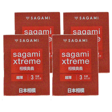SAGAMI 相模 sagami x treme 相模奧義 超薄乳膠衛生套, 3片, 4盒