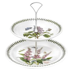 Portmeirion Botanic Garden 雙層蛋糕架 20cm + 25cm 混色 1入, 1個, 隨機發貨