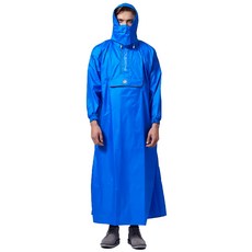 BAOGANI 寶嘉尼 B09 旅行者背包型雨衣，YKK拉鍊，Teflon防水，立體剪裁雨帽口罩, 寶藍色, 2XL