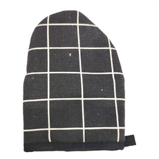 Little Pink Rabbit 粉彩小兔 隔熱手套 Set 6, 時尚格紋 黑色 + 白色, 1組