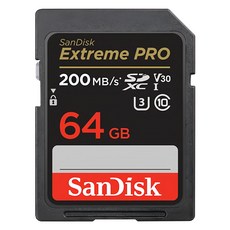 SanDisk 晟碟 Extreme Pro SDXC V30 U3 C10 UHS-I 200MB/s R 90MB/s W 記憶卡, 64GB, 1個