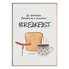 早安晨之美 早餐油畫布壁掛, 40 x 30cm, 金色