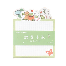 德德小品集 夢想小鎮便簽紙 105 x 80mm 3個, 踏青小隊 綠色 + 白色, 60張, 1個