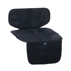 Chicco 汽座保護墊 + 置物袋, 全方位保護, 適用各式汽車座椅, 大面積防護, 網袋收納, 1組, 黑色