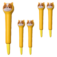 捏捏樂紓壓筆 Set 5, 記憶海棉 筆芯, 0.5mm中性筆, 小柯基, 1組