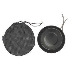 Outdoor Base 野夫炊煙 陶瓷煎盤 17.4cm直徑 附收納袋, 黑色, 1個