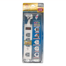 WeiTien 威電 1開4插電腦線 3孔 CK-3143 247 x 48 x 33mm, 1.8m, 白色, 1個