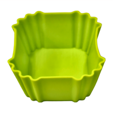 AHA 一法 食品級矽膠 方形摺杯 4個 Set 耐熱耐冷 台灣製, 綠色, 1組