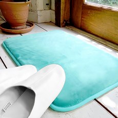 G+居家 雪花抗菌防滑吸水地墊 湖水藍 超細纖維