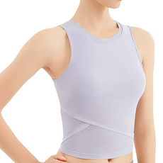 bebehome 涼感無袖瑜珈運動背心 女性, L, 水霧紫