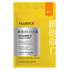 MedBIO 美百優 維他命C口含錠 鳳梨口味 60顆 提升保護力 促進膠原蛋白形成, 800mg, 1包