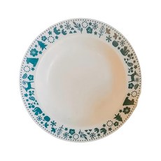 Ciao Li 僑俐餐瓷 8吋麵盤, 綠色聖誕圖案, 森林之友, 1個