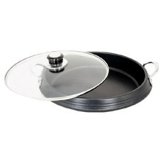 新錸家居 韓式麥飯石圓形 多爐具適用 附玻璃蓋, 1個, 28cm