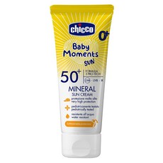 Chicco 寶貝嬰兒輕潤物理防曬乳霜，SPF50+，75ml，0歲以上適用, 1條