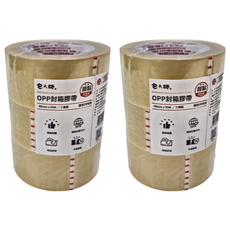 包大師 超黏高用量OPP封箱膠帶 48mm x 90M 3捲裝, 2組, 透明