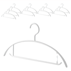 懶角落 無痕衣架 基礎款 乾濕兩用 防滑 圓弧肩線, 白色, 10個
