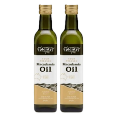 Plenty 沛蘭緹 冷壓初榨夏威夷果仁油 375ml 澳洲原產 無化學添加 無麩質 素食可用 非精煉油, 2瓶