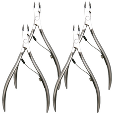 SUNDEN 鏡光鍛造專業甘皮鉗 4mm 美甲師專用, 銀色, 4個