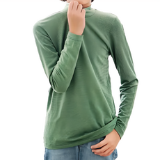 GIAT 吉亞特 兒童保溫吸濕發熱衣 立領款 台灣製, 140, 綠條