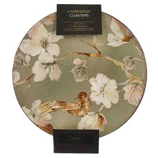 creativeTops 木質杯墊 CT130 4個, 鳥語, 1組