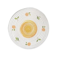 北歐風編織 30cm棉繩隔熱墊, 檸檬, 5個