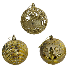 3入造型球組, 金色, 3組