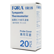 FORA 福爾 紅外線耳溫槍 專用耳套 IR18 透明 20個, 1盒