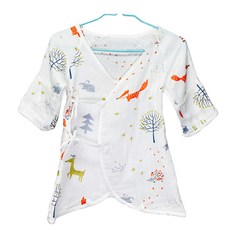 OhBabyLying 包手款 嬰兒服 蝴蝶紗布衣 森林狐狸 FREE SIZE 100%棉