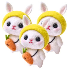 Petdoll 羊毛氈娃娃DIY組 胡蘿蔔兔子款 中國製造, 3組