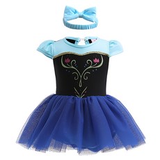 Kori Deer 可莉鹿 女嬰寶寶冰雪奇緣變裝連身衣-短袖, 萬聖節造型服, 舒適材質, 派對焦點, 70cm, 藍色