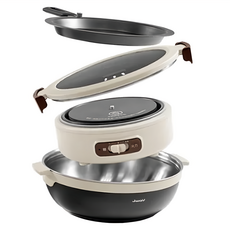 JwaY 雙電壓煎煮旅行飛碟鍋，18公分大口徑，1.1L大容量, JY-TR101-W