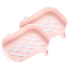 壁掛式肥皂盒 (導水口)- PP塑料, 粉白色, 2個