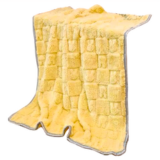 法蘭絨寵物毛毯 素色黃 柔軟舒適保暖, L(100 x 70cm), 1個