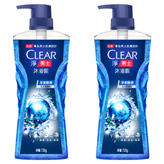CLEAR 淨 男士平衡控油沐浴露 淨澈酷爽, 720g, 2瓶