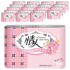 情人 Lover 捲筒式衛生紙, 100%原生紙漿 不含螢光劑 產品可沖入馬桶, 6捲, 20袋