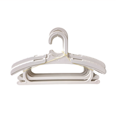 懶角落 兒童可伸縮衣架 基礎款 白色 10個裝, PP材質, 1組