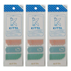 KING JIM KITTA 隨身攜帶和紙膠帶 Clear透明 KITTO08, 蕾絲鉤花 KITT008, 3個