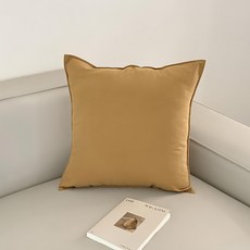 水洗棉抱枕套 大地色系, 45 x 45cm, 秋日黃