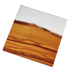 HARIO 好璃奧 橄欖木樹脂拼接杯墊, 原木色, 1盒