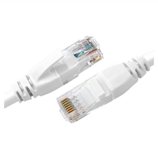 CAT-6高速網路線 RJ45網路傳輸線 環保PVC 八芯雙絞線 鍍金金屬銅片, 20m, 白色, 1條