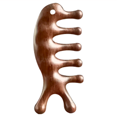 魚形檀木梳，Set 3支，11.8*5.5cm，木頭材質, G585, 1組