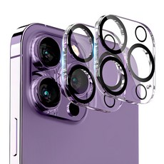 Goospery 防光暈黑圈全覆蓋手機相機鋼化玻璃保護貼 2個, 1套