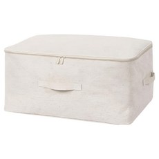 小麥購物 大容量日式棉麻布藝衣物棉被防塵收納袋 橫款 59 x 44 x 28cm, 米色, 1個