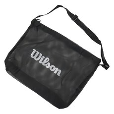Wilson 單顆裝側背網袋 球網袋 WISGBBAG, 黑色, 1個