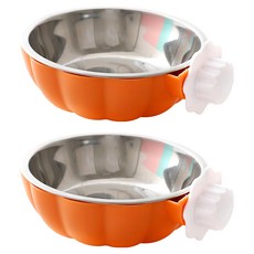 寵物夢工廠 南瓜造型不鏽鋼掛碗, 1組, 南瓜造型