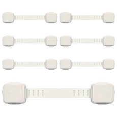 Aguard 抽屜櫃門雙向安全扣 可剪裁調整長短, 白色, 7個