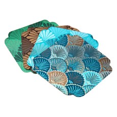 日式刺繡吸水茶杯墊 立體刺繡精緻工藝 不留茶漬 多種花色, 4個, 9 x 9 x 0.1cm