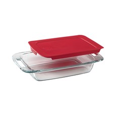 Corelle Brands 康寧餐具 Snapware Pyrex 含蓋式長方形烤盤 紅色 1.9L, 28cm, 1個