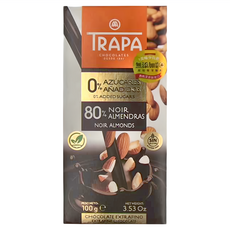 TRAPA 80%杏仁黑巧克力片 100g 西班牙原裝進口 無添加砂糖 杏仁脆片, 1盒